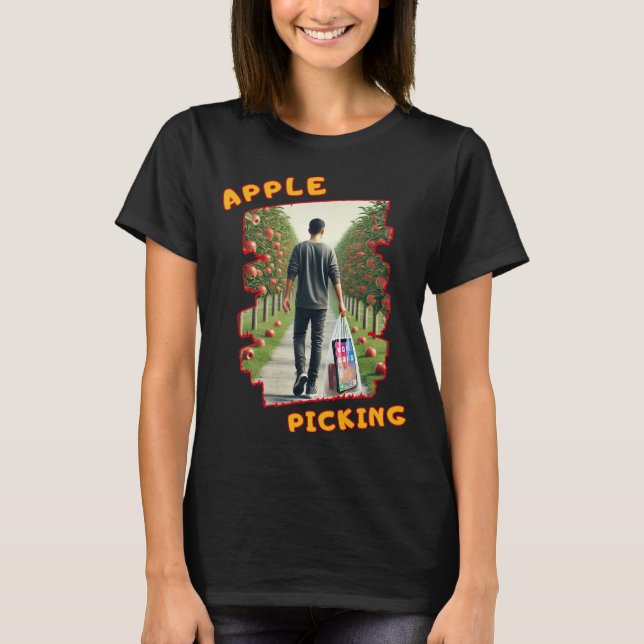 Joyful Picks, Orchard Delight, Smart Apple Picking T-Shirt (Front)