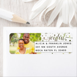 JOYFUL Picture Colour Matching Script Typography Return Address Label