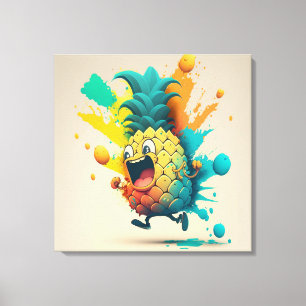 Joyful Pineapple artwork Canvas Print