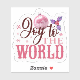 Joyful Pink Christmas Sticker!