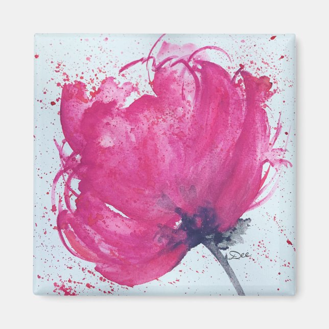 Joyful Pink Flower Magnet (Front)