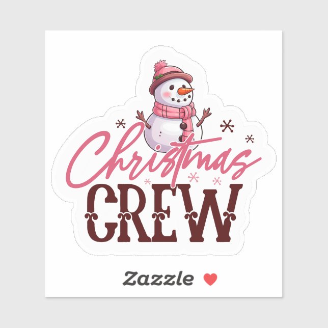 Joyful Pink Snowman Sticker (Sheet)