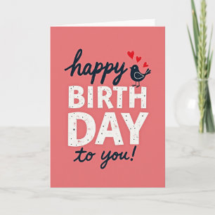 Joyful Pink Typography Card