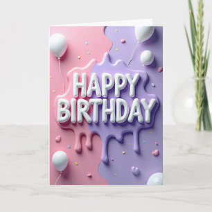 Joyful Piped Birthday Card