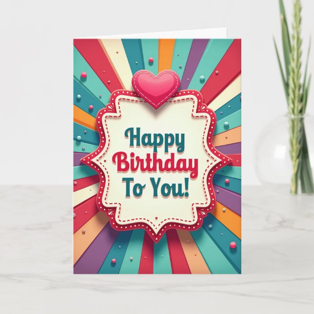 Joyful Plaque Birthday Card (Front)