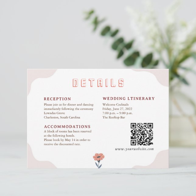 Joyful Playful Summer Floral Detail Enclosure Card (Standing Front)