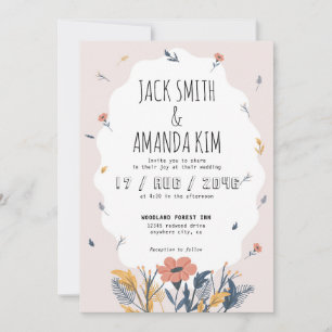 Joyful Playful Summer Flower Wedding Invitations