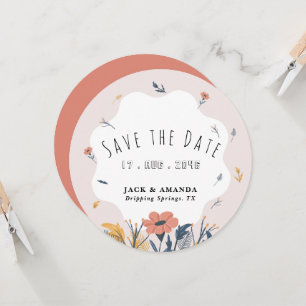 Joyful Playful Summer Flower Wedding Save the Date Invitation