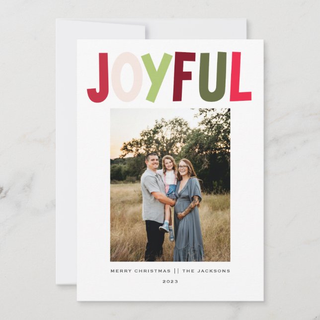 Joyful Playful vibrant Christmas Design Holiday Card (Front)