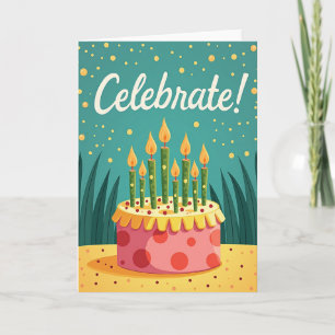 Joyful Polka Dot Cake Card