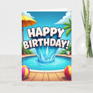Joyful Poolside Birthday Card