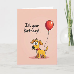 Joyful Pup Balloon Birthday Card