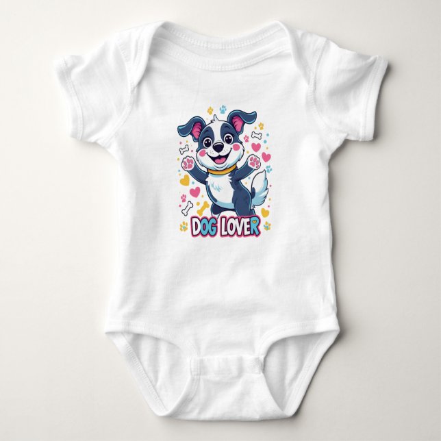 Joyful Pup: Perfect T-shirt for Dog  Baby Bodysuit (Front)
