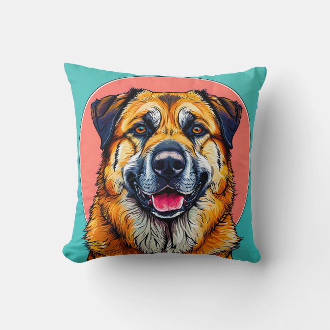🐾 Joyful Pup Pop Art Decorative 🐾 Cushion (Front)