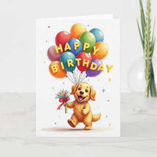 Joyful Puppy Birthday Card