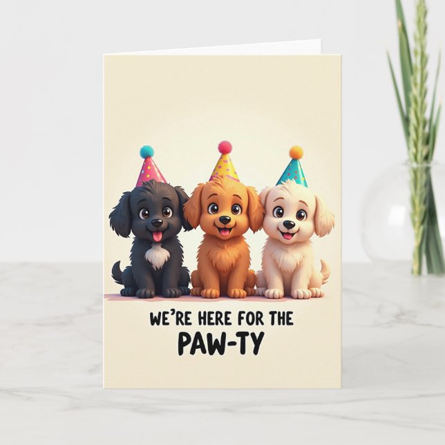 Joyful Pups Birthday Card (Front)