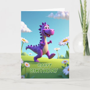 Joyful Purple Creature Birthday Card
