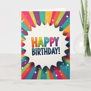 Joyful Rainbow Burst Card