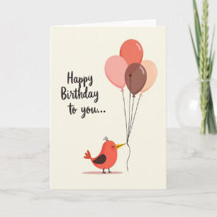 Joyful Red Bird Spheres Card