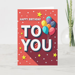 Joyful Red Confetti Birthday Card