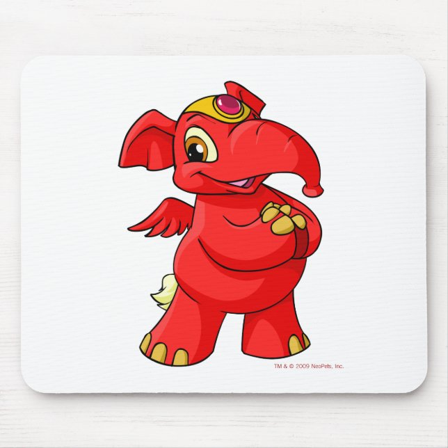 Joyful red Elephante Mouse Pad (Front)