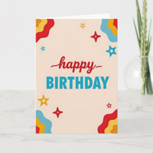 Joyful Red Script Birthday Card