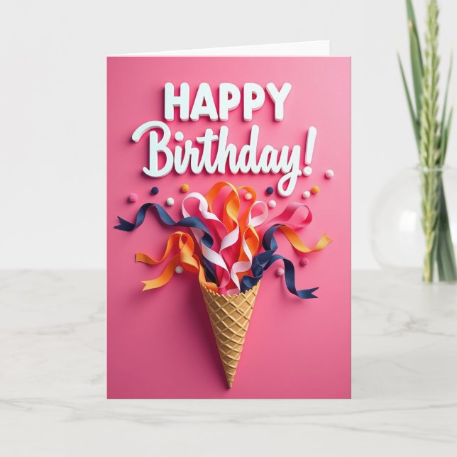 Joyful Ribbon Burst Card (Front)