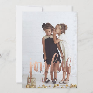 JOYFUL ROSE GOLD Christmas Card