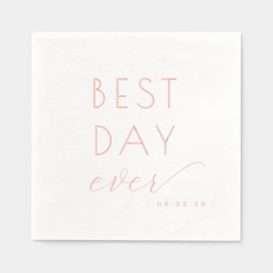 Joyful Rose Gold Typographic Foil Napkins