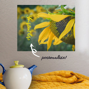 Joyful rustic sunflower poster