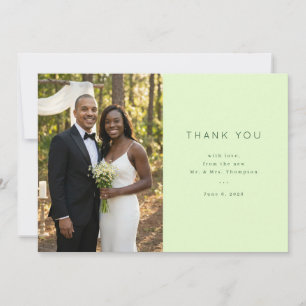 Joyful Sage Elegant Photo Thank You Card