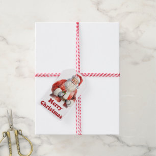 Joyful Santa Christmas gift tags