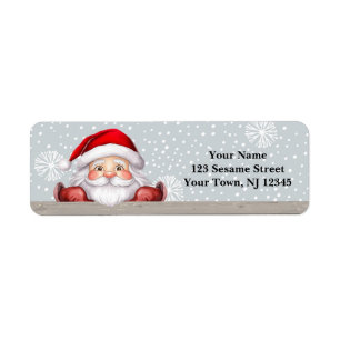 Joyful Santa Return Address Labels