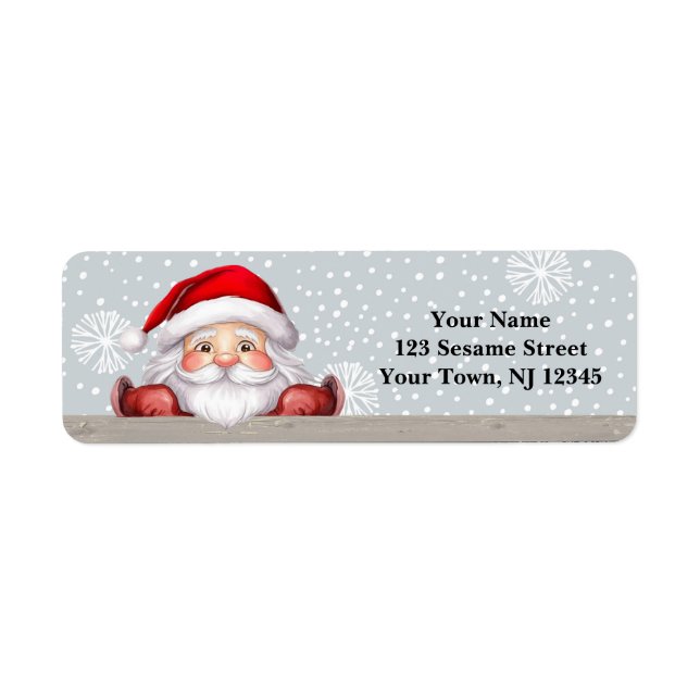 Joyful Santa Return Address Labels (Front)