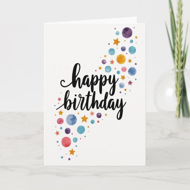 Joyful Script Birthday Card (Front)