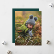 Joyful Script Happy Photo Holiday Card