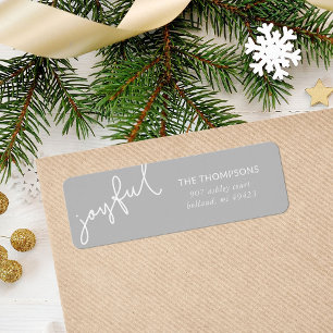 Joyful Script Holiday Return Address Label