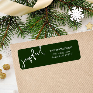 Joyful Script Holiday Return Address Return Address Label