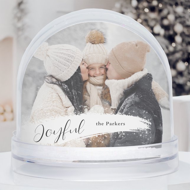 Joyful Script with Snowy Brushstroke Snow Globe (Creator Uploaded)