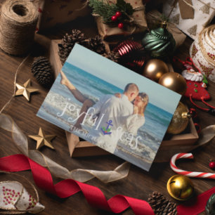 Joyful Seas Beach Nautical Christmas Holiday Card