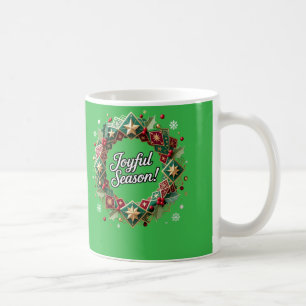 Joyful Season Elegant Holiday Wreath Coffee Mug