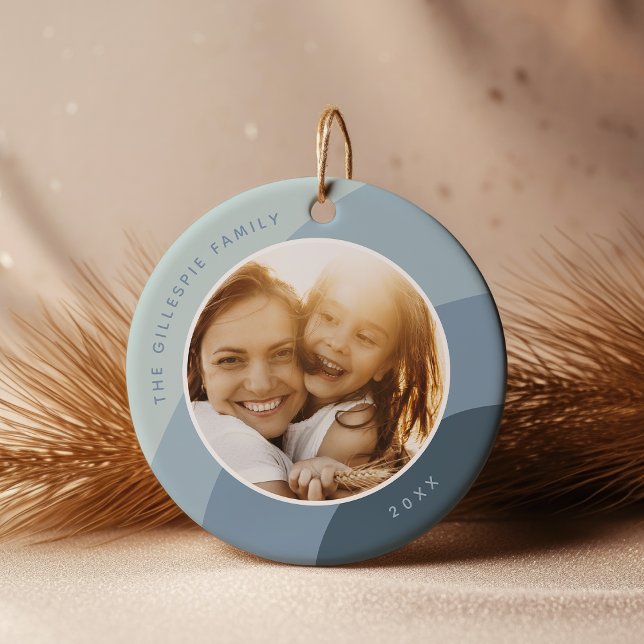 Joyful Shades | Custom Name & Year Photo Ceramic Ornament (Creator Uploaded)