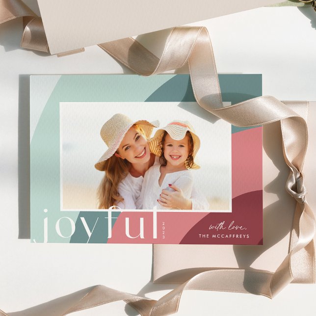 Joyful Shades | Modern Horizontal Photo Holiday Card (Creator Uploaded)
