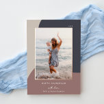 Joyful Shades Vertical Photo Hanukkah Foil Holiday Card<br><div class="desc">A chic and elegant Hanukkah card design featuring a single vertical or portrait-oriented photo on a background of organic shapes in soft earth toned shades. Personalize with your family name and custom Hanukkah greeting beneath for the perfect finishing touch to these nature-inspired holiday photo cards.</div>