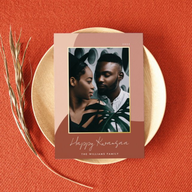 Joyful Shades Vertical Photo Kwanzaa Foil Holiday Card (Creator Uploaded)