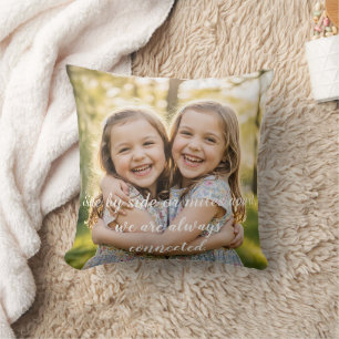 Joyful Sisters Hugging in Warm Sunlight, Emotional Cushion