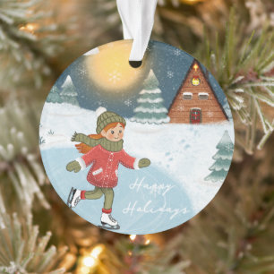 "Joyful skater" Ornament