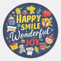 Joyful Smiles Classic Round Stickers