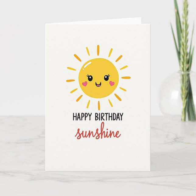 Joyful Smiling Sun Birthday Card (Front)