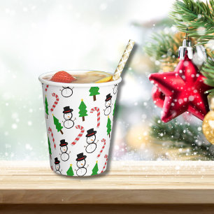 Joyful Snowman Candy Cane Sips   Christmas Paper Cups